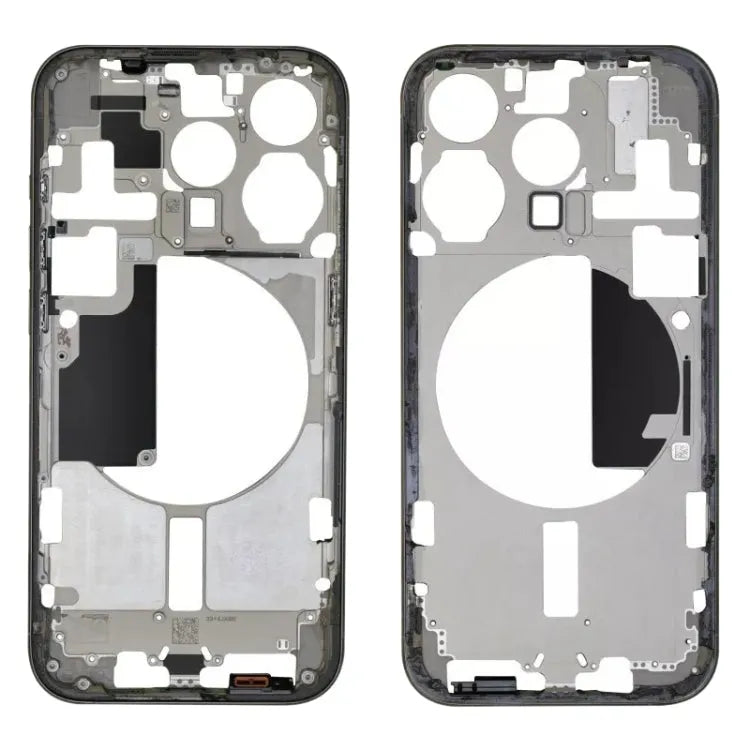 Middenframe bezelplaat met zijtoetsen en kaarthouder (Amerikaanse versie) voor iPhone 15 Pro (zwart)