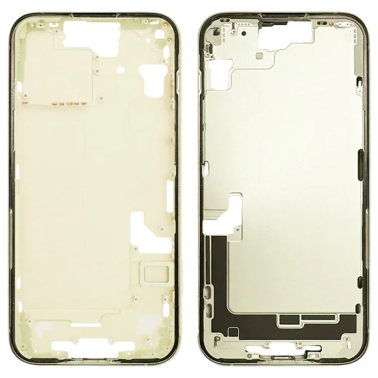 Middenframe bezelplaat met zijtoetsen en kaarthouder (Amerikaanse versie) voor iPhone 15 (geel)