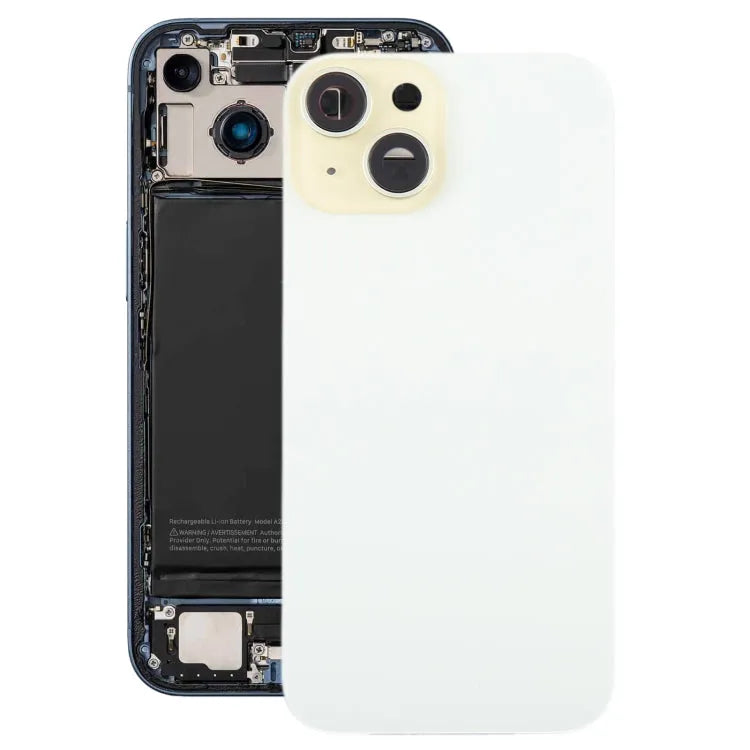 Glazen batterijcover met cameralensframe voor iPhone 15 Plus (geel)