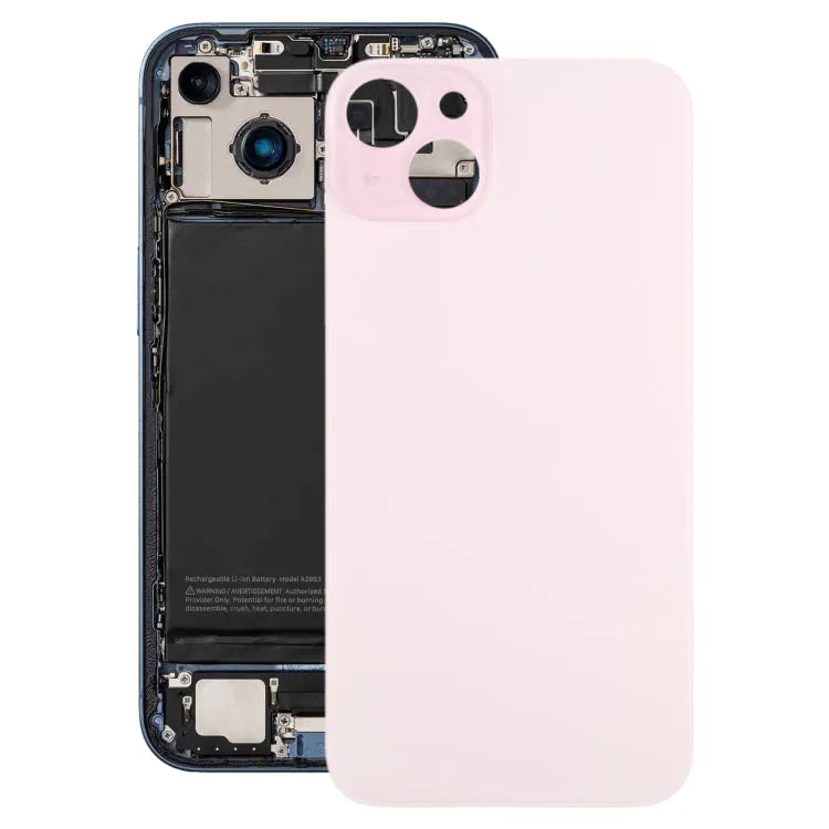 Glazen batterij-achtercover iPhone 15 Plus (roze)