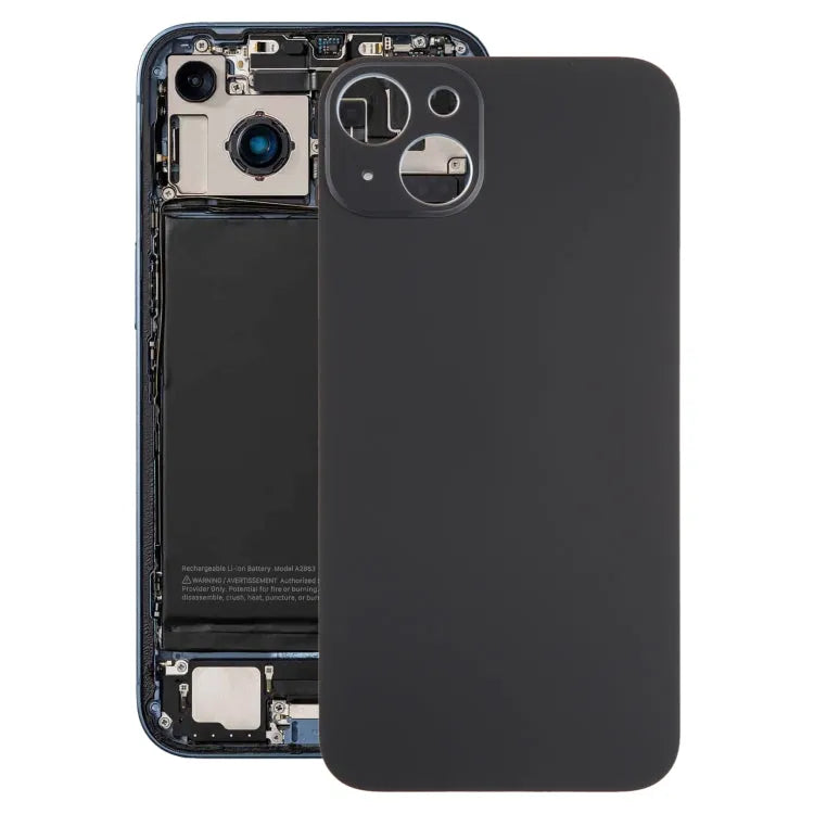 Glazen batterij-achtercover iPhone 15 Plus (zwart)
