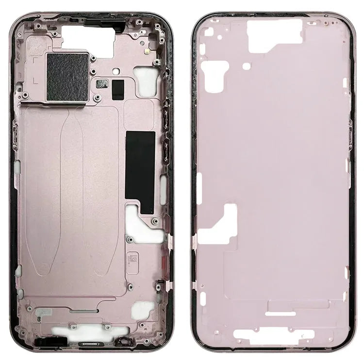 Middenframe bezelplaat met zijtoetsen en kaarthouder voor iPhone 15 (EU (CE), roze)