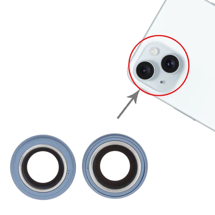 Cameralensafdekking (set) voor iPhone 15 en iPhone 15 Plus (blauw)
