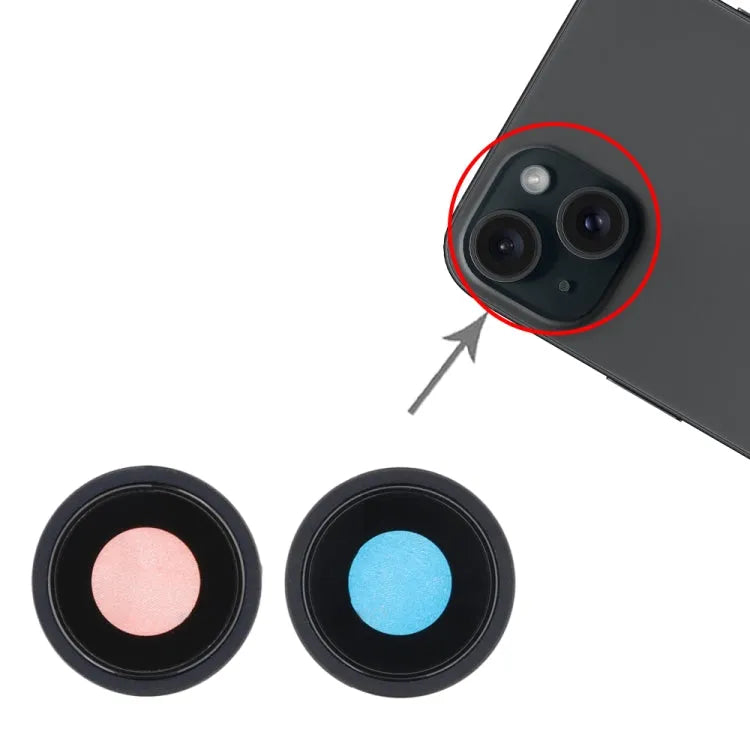 Cameralensafdekking (set) voor iPhone 15 en iPhone 15 Plus (zwart)