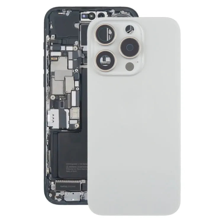 Batterij-achterklep met cameralensframe en MagSafe-magneet voor iPhone 15 Pro (titanium)