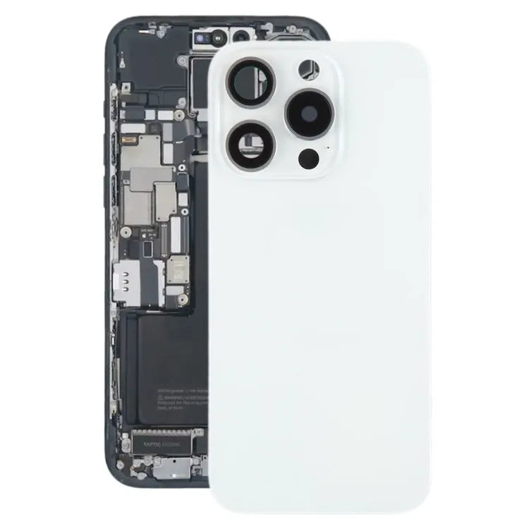 Batterij-achterklep met cameralensframe en MagSafe-magneet voor iPhone 15 Pro (wit)