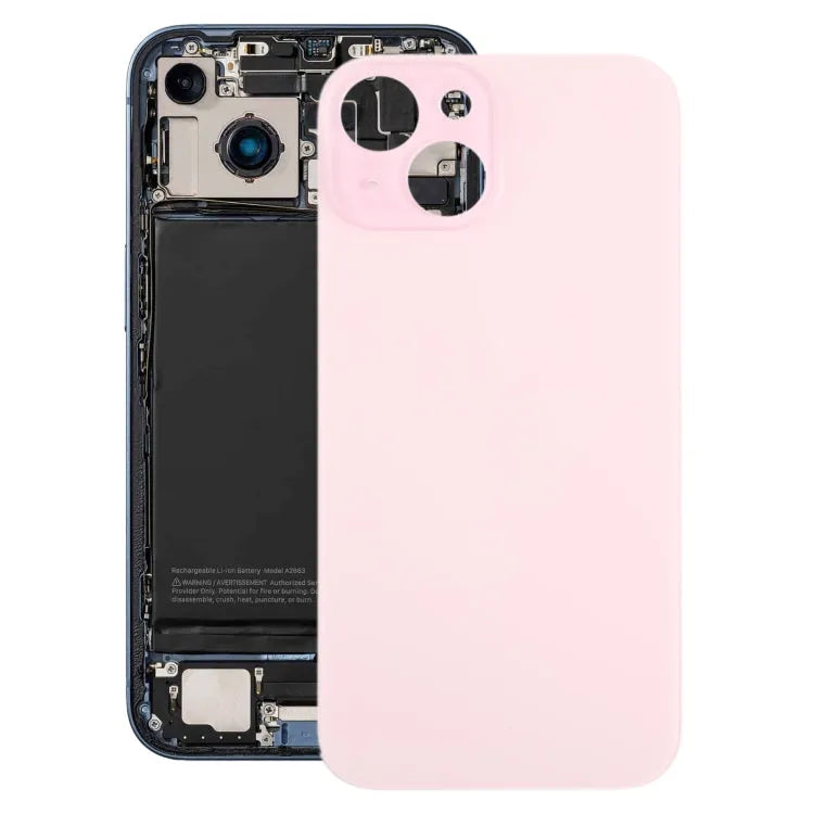 Glazen batterij-achtercover iPhone 15 (roze)