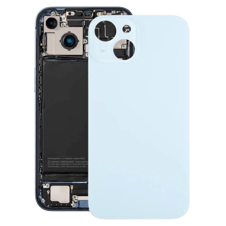 Glazen batterij-achtercover iPhone 15 (blauw)