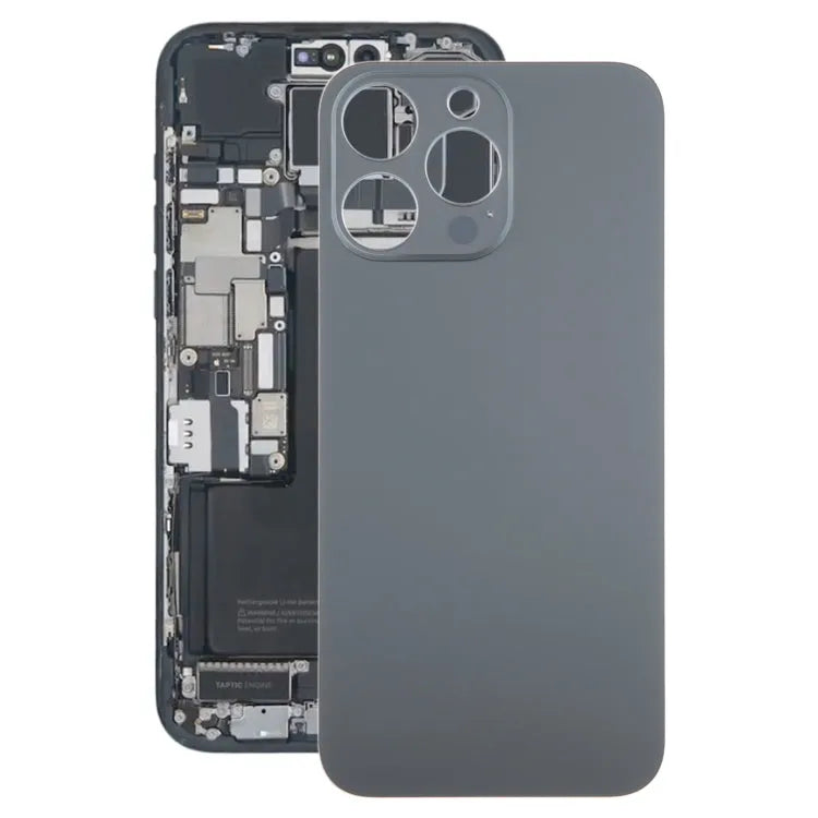 Glazen batterij-achtercover iPhone 15 Pro Max (zwart)