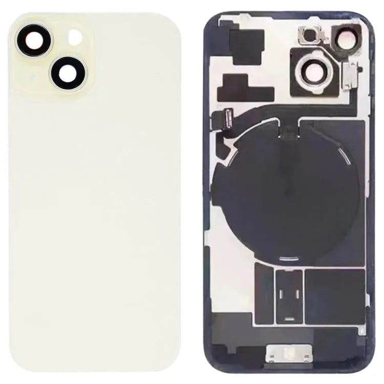 Glazen batterij-achtercover met flitsbeugel en draadloze oplaadmodule iPhone 15 (geel)