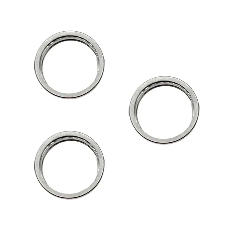 Achteruitrijcamera glazen lens met metalen beschermring 3 stuks/set iPhone 15 Pro / 15 Pro Max (wit)