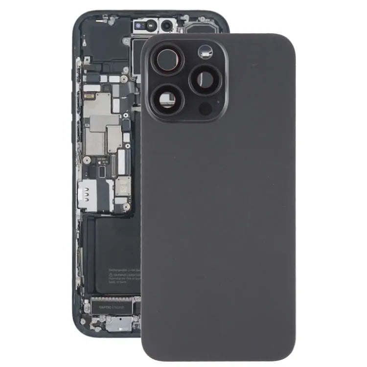 Batterijachterklep met cameralensframe en MagSafe-magneet iPhone 15 Pro Max (zwart)