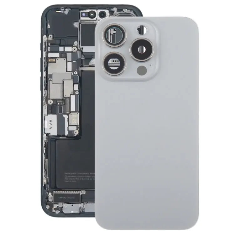 Glazen batterijcover met cameralensframe iPhone 15 Pro Max (grijs)