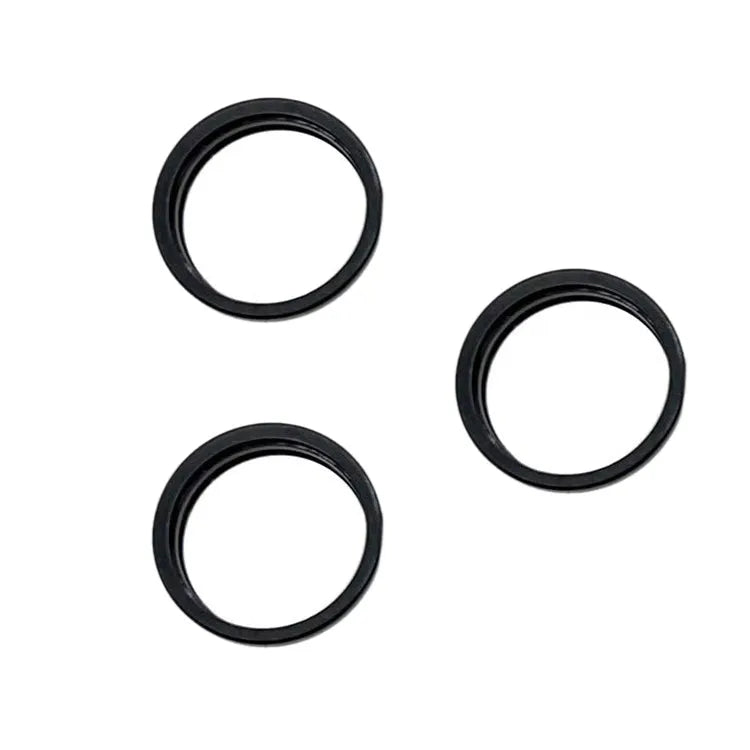 Cameralens glasbeschermer met metalen ring 3 stuks voor iPhone 15 Pro en 15 Pro Max (zwart)