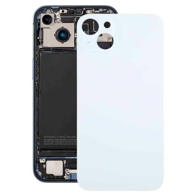 Glazen batterij-achtercover voor iPhone 15 Plus (blauw)