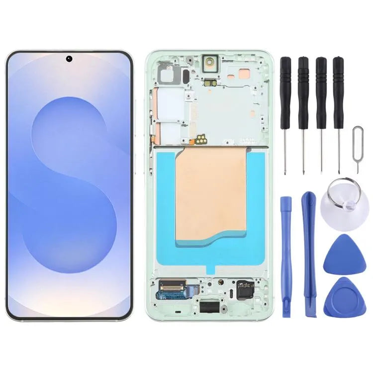 Compleet OLED-LCD-scherm met frame Samsung Galaxy S25 SM-S931B (groen)