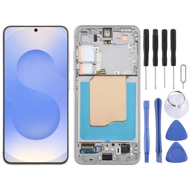 Compleet OLED-LCD-scherm met frame Samsung Galaxy S25 SM-S931B (grijs)