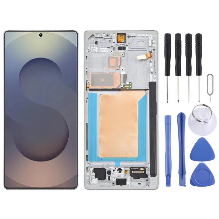 6,78 inch OLED LCD-schermdigitizer volledige montage met frame voor Samsung Galaxy S25 Ultra SM-S938B (zilver)