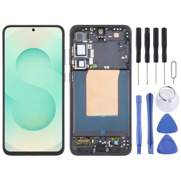 OLED LCD-schermdigitizer volledige montage met frame voor Samsung Galaxy S25+ SM-S936B (zwart)