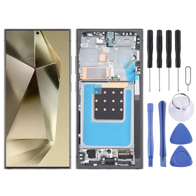 6,78 inch OLED-schermdigitizer volledige montage met frame Samsung Galaxy S24 Ultra SM-S928B (grijs)