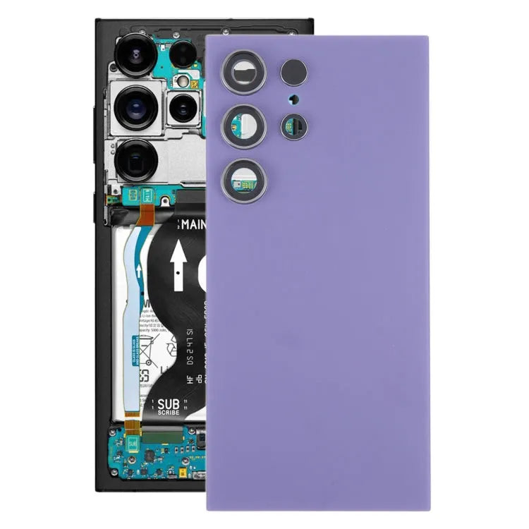 OEM batterij-achterkant met cameralensafdekking voor Samsung Galaxy S24 Ultra SM-S928B (paars)