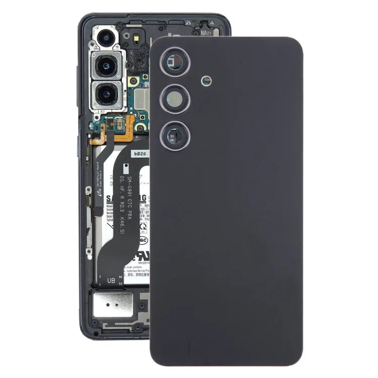 Originele batterij-achterklep inclusief cameralensframe voor Samsung Galaxy S24 SM-S921B (zwart)