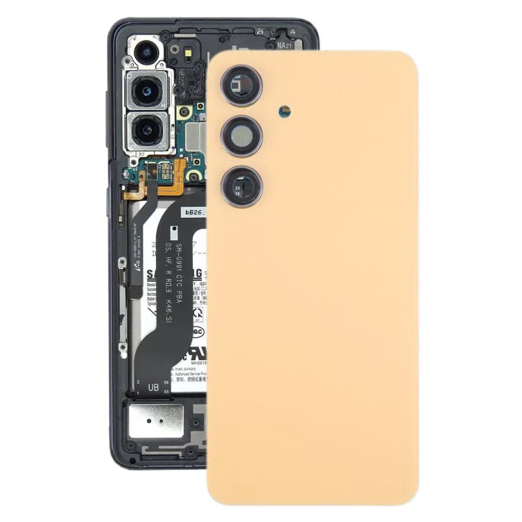 Originele batterij-achterklep inclusief cameralensframe voor Samsung Galaxy S24 SM-S921B (geel)