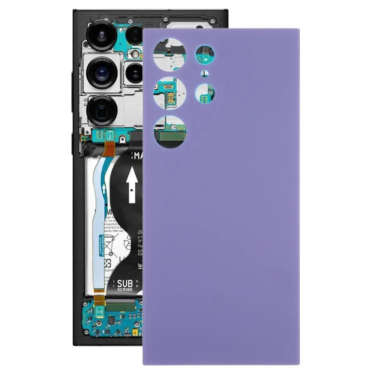 Originele batterij-achterklep inclusief cameralensframe voor Samsung Galaxy S24 Ultra SM-S928B (paars)