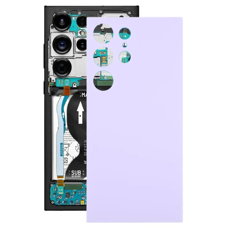 Originele batterij-achterklep inclusief cameralensframe voor Samsung Galaxy S24 Ultra SM-S928B (lichtpaars)