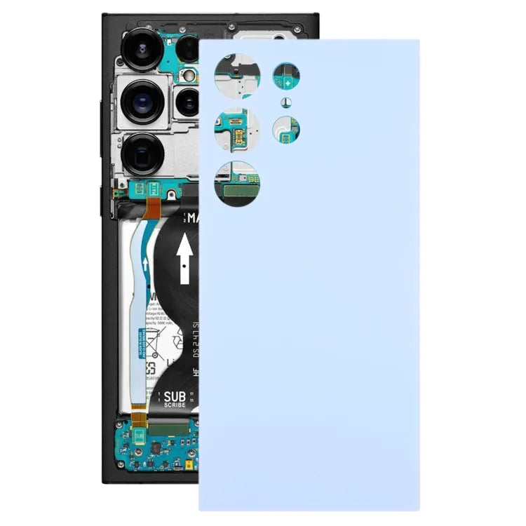 Originele batterij-achterklep inclusief cameralensframe voor Samsung Galaxy S24 Ultra SM-S928B (blauw)