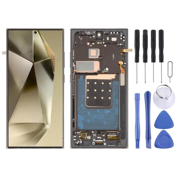 OLED LCD-schermdigitizer 6,78 inch volledige module met frame voor Samsung Galaxy S24 Ultra SM-S928B (zwart)