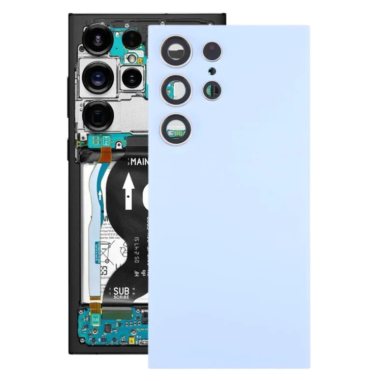 Originele batterij-achterklep inclusief cameralensframe voor Samsung Galaxy S24 Ultra SM-S928B (blauw)