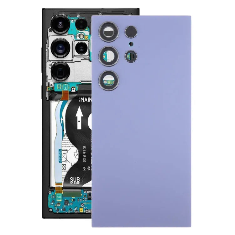 Originele batterij-achterklep inclusief cameralensframe voor Samsung Galaxy S24 Ultra SM-S928B (grijs)