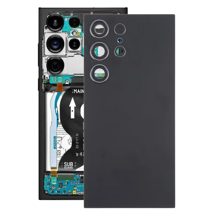 Originele batterij-achterklep inclusief cameralensframe voor Samsung Galaxy S24 Ultra SM-S928B (zwart)
