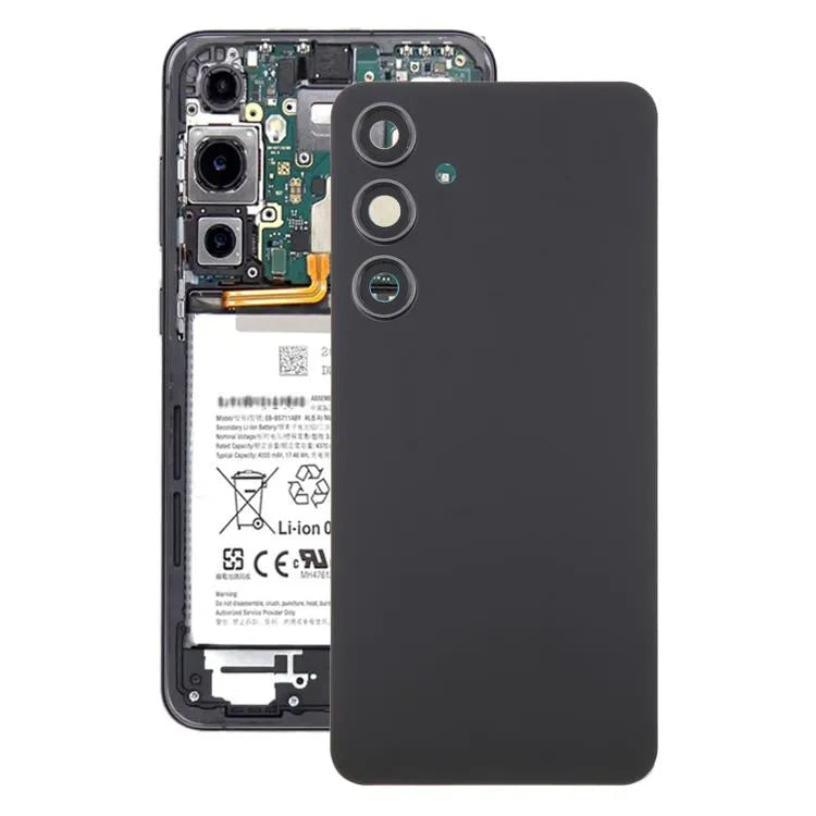Originele batterij-achterklep met cameralensframe voor Samsung Galaxy S24 FE SM-S721B (zwart)