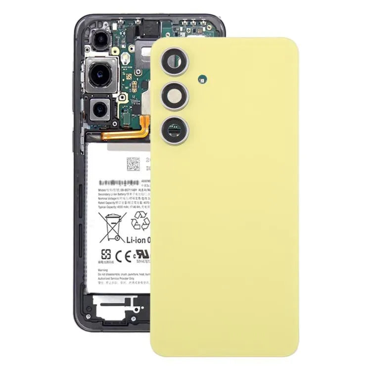 Originele batterij-achterklep met cameralensframe voor Samsung Galaxy S24 FE SM-S721B (geel)