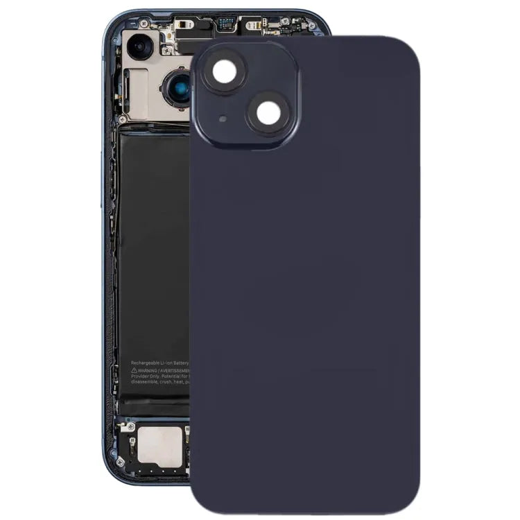 Glazen achterkant met flitsbeugel + draadloze laadmodule zwart voor iPhone 14 Plus