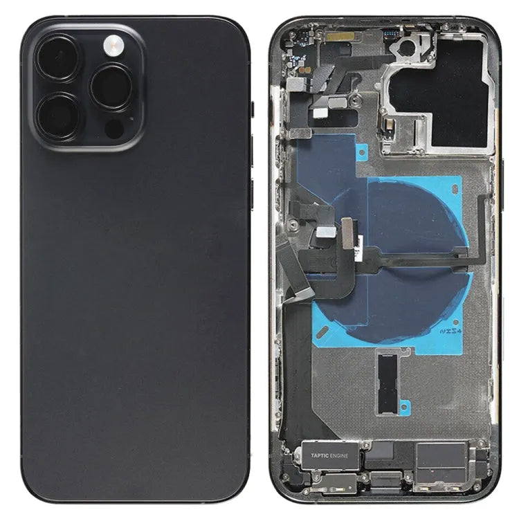 Batterij-achterklep met middenframe voor iPhone 14 Pro Max, EU-versie (zwart)