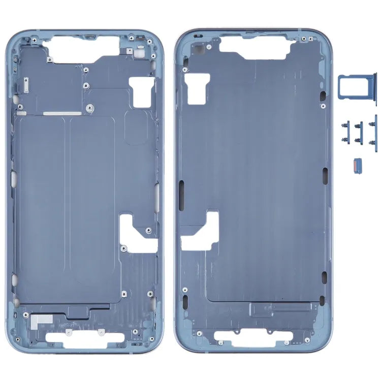 Middenframe met zijtoetsen voor iPhone 14 (blauw)
