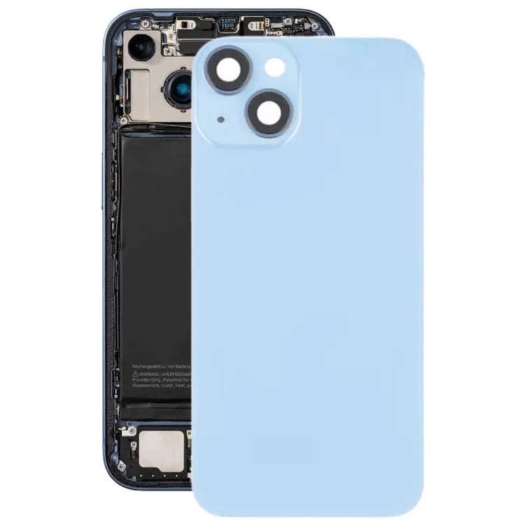 Glazen achterkant met flitsbeugel + draadloze oplaadmodule voor iPhone 14 (blauw)