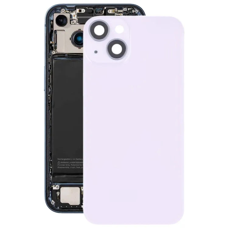 Glazen achterkant met flitsbeugel + draadloze oplaadmodule voor iPhone 14 (paars)