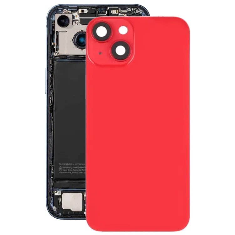Glazen achterkant met flitsbeugel en draadloze laadmodule voor iPhone 14 (rood)