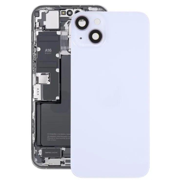 Glazen batterij-achterkant met houder voor iPhone 14 Plus (paars)
