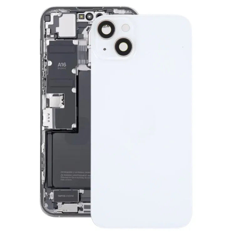 Glazen batterij-achterkant met houder voor iPhone 14 Plus (wit)