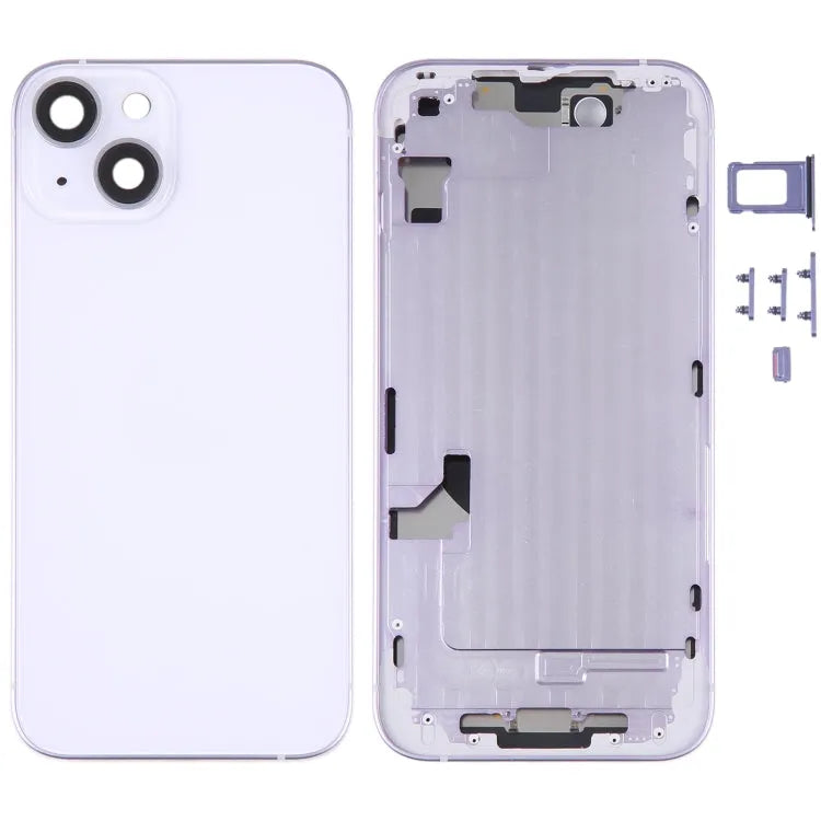 Batterij-achterkant met middenframe en zijtoetsen voor iPhone 14 (paars)