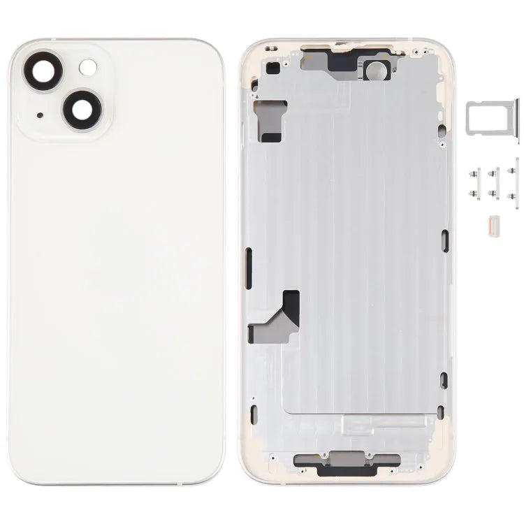 Batterij-achterkant met middenframe en zijtoetsen voor iPhone 14 (wit, standaard)