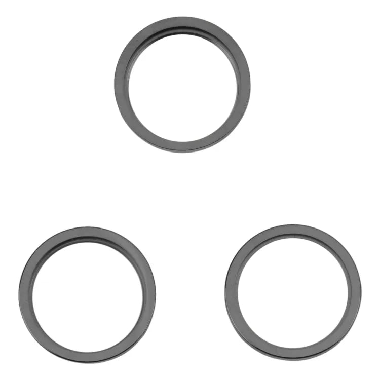 Achtercameraglas met metalen beschermring 3 stuks voor iPhone 14 Pro Max (zwart)
