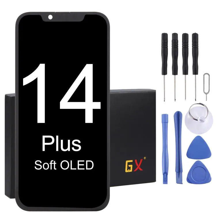 Soft GX OLED-scherm met digitizer volledige montage voor iPhone 14 Plus