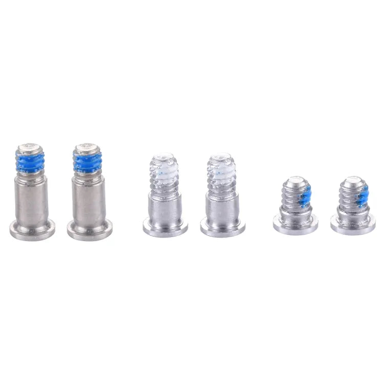 Bodemplaatschroeven 6 stuks (4 lang + 2 kort) voor MacBook Pro 13,3 inch A1708 (zilver)