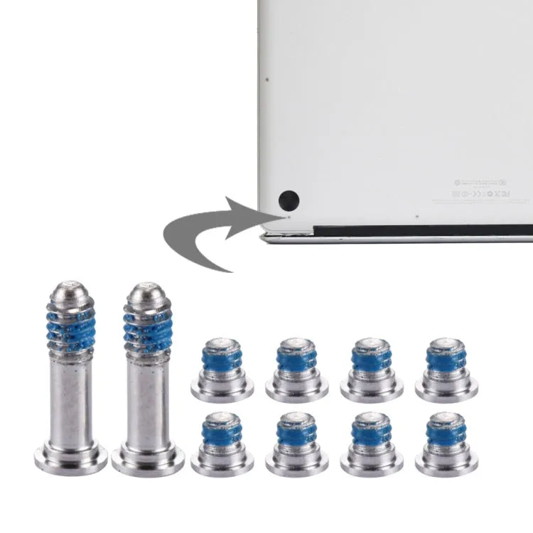 Bodemplaatschroeven 10 stuks (2 lang + 8 kort) voor MacBook Air 13,3 inch A1369 MC503 MC504 (2010)